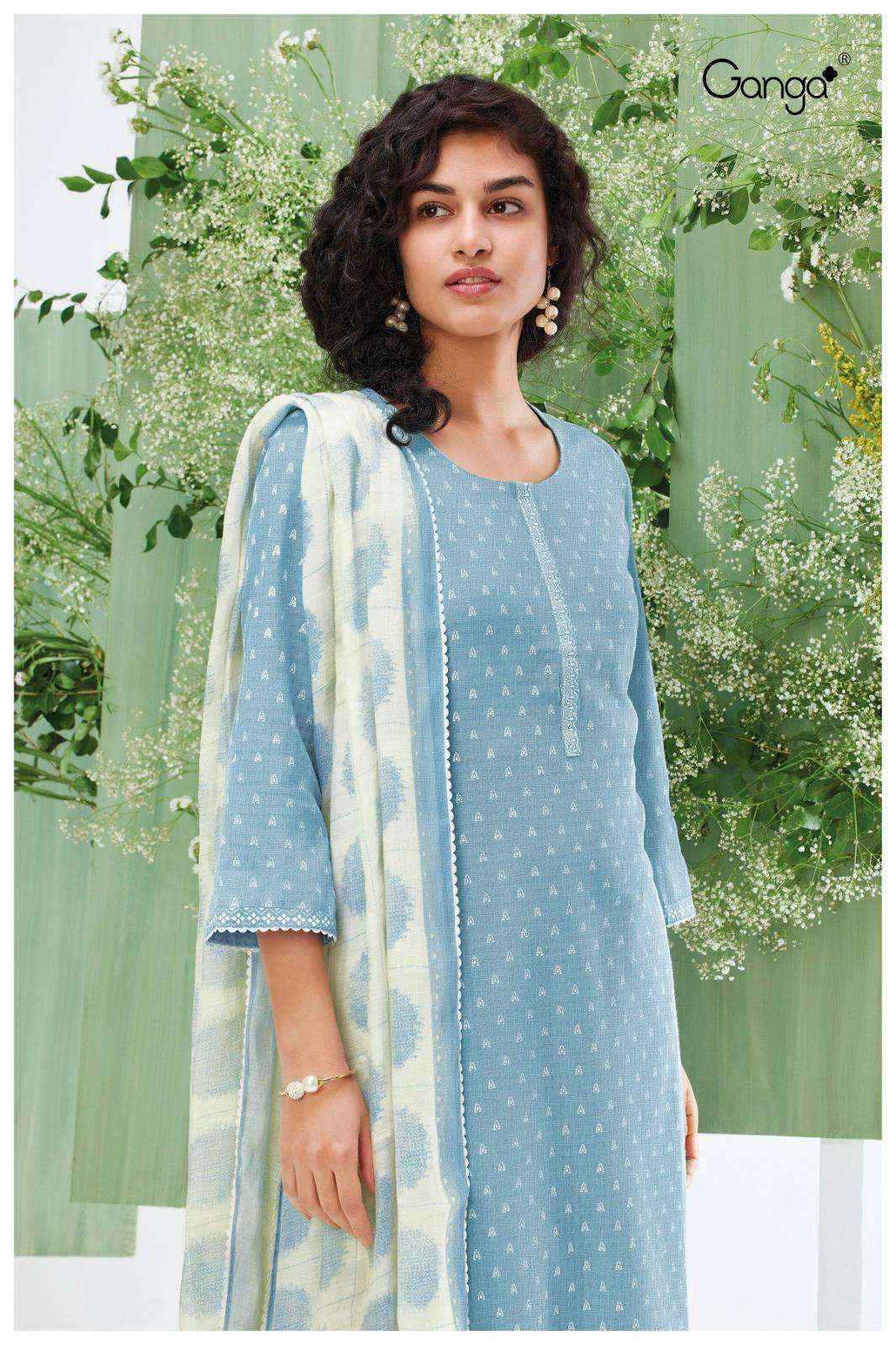 Ganga Fashion Inaaya 2742 Exclusive Linen Cotton Suit Catalog Wholesale ( 6 pcs catalog )