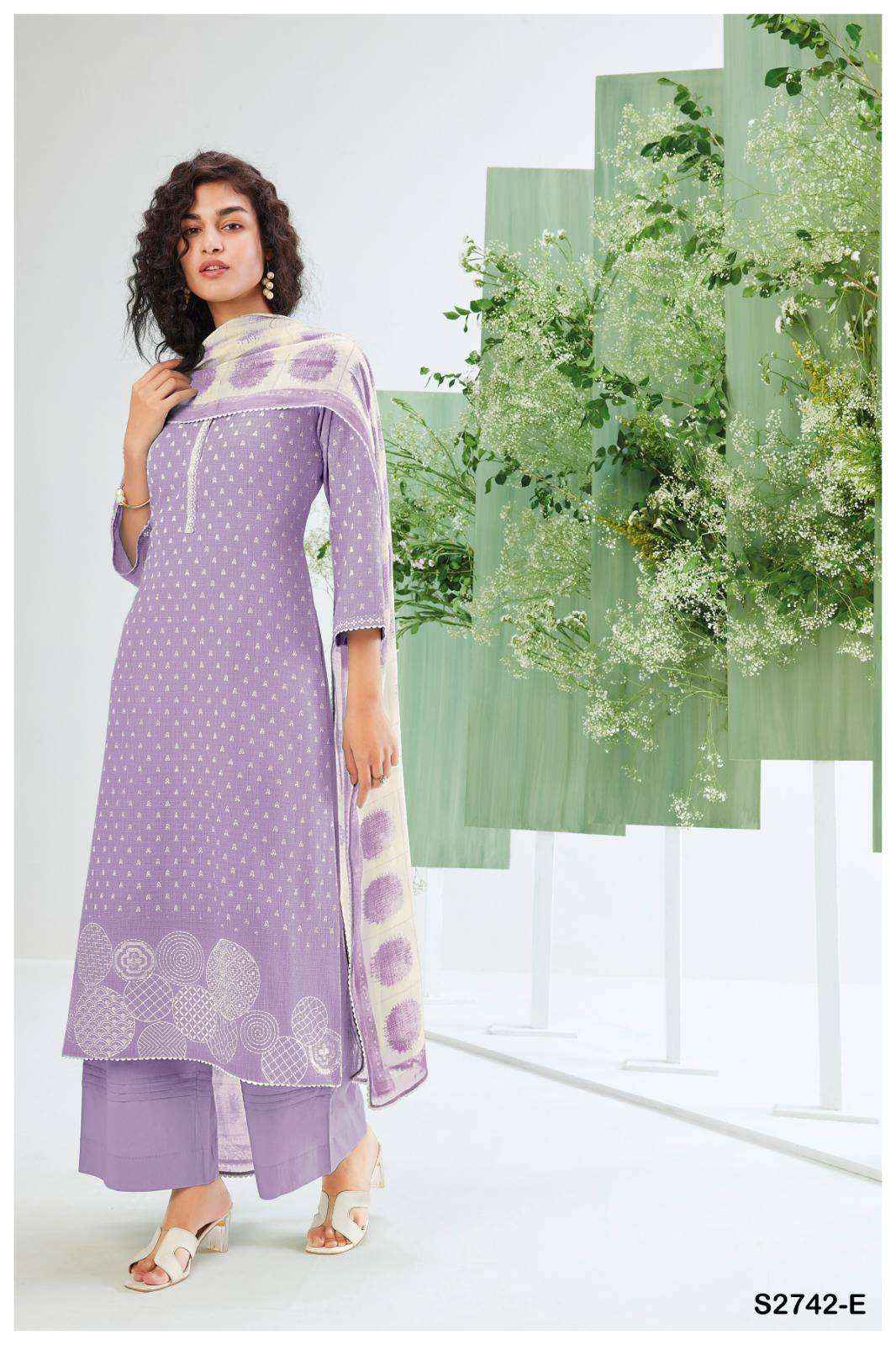 Ganga Fashion Inaaya 2742 Exclusive Linen Cotton Suit Catalog Wholesale ( 6 pcs catalog )