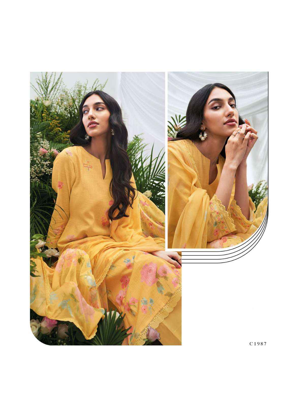 Ganga Fashion Reese 2251 Premium Bemberg Silk Suit Latest Catalog Dealer ( 2 pcs catalog )