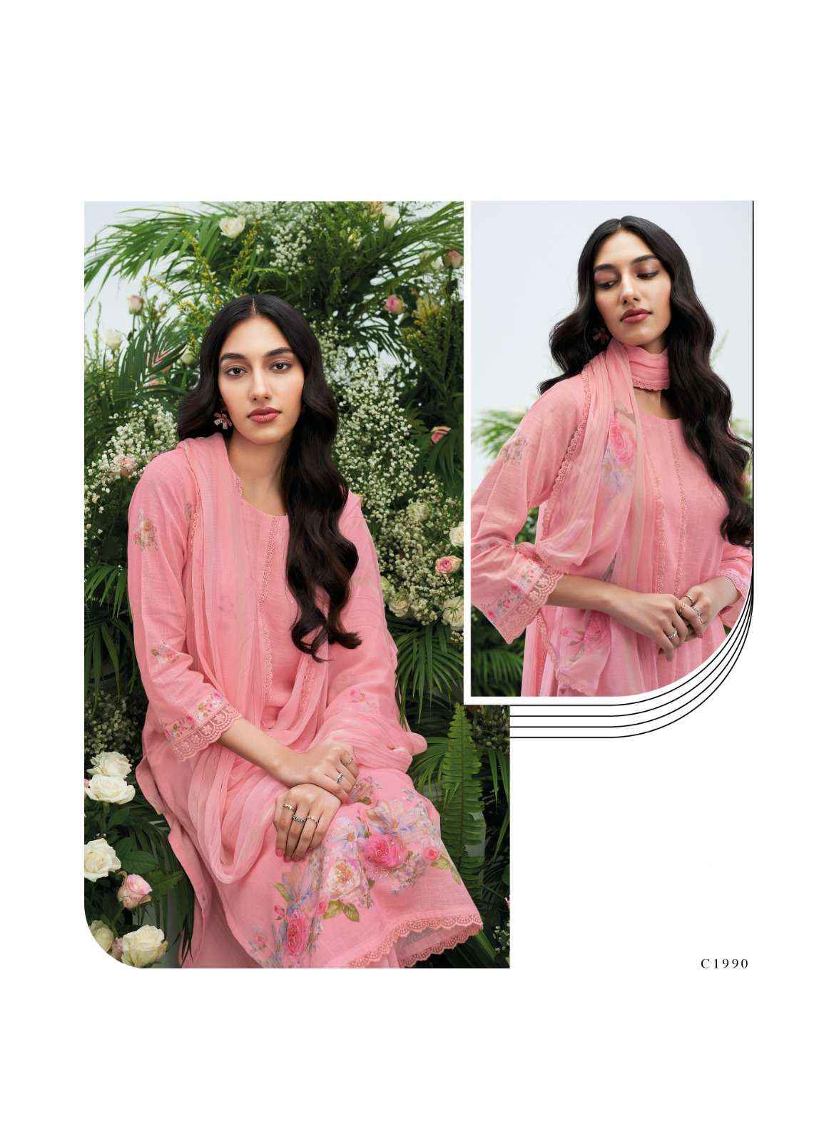 Ganga Fashion Saija Exclusive Fancy Cotton Linen Suit Catalog Wholesale ( 6 pcs catalog )