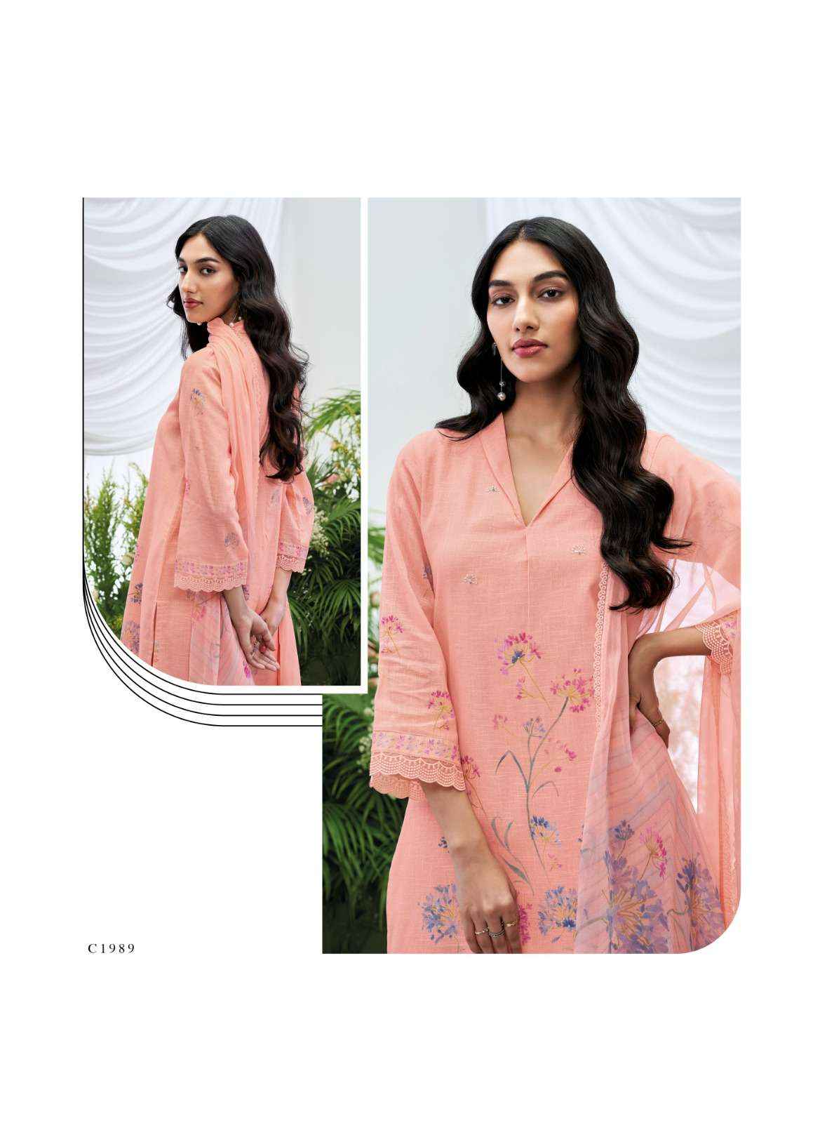 Ganga Fashion Saija Exclusive Fancy Cotton Linen Suit Catalog Wholesale ( 6 pcs catalog )