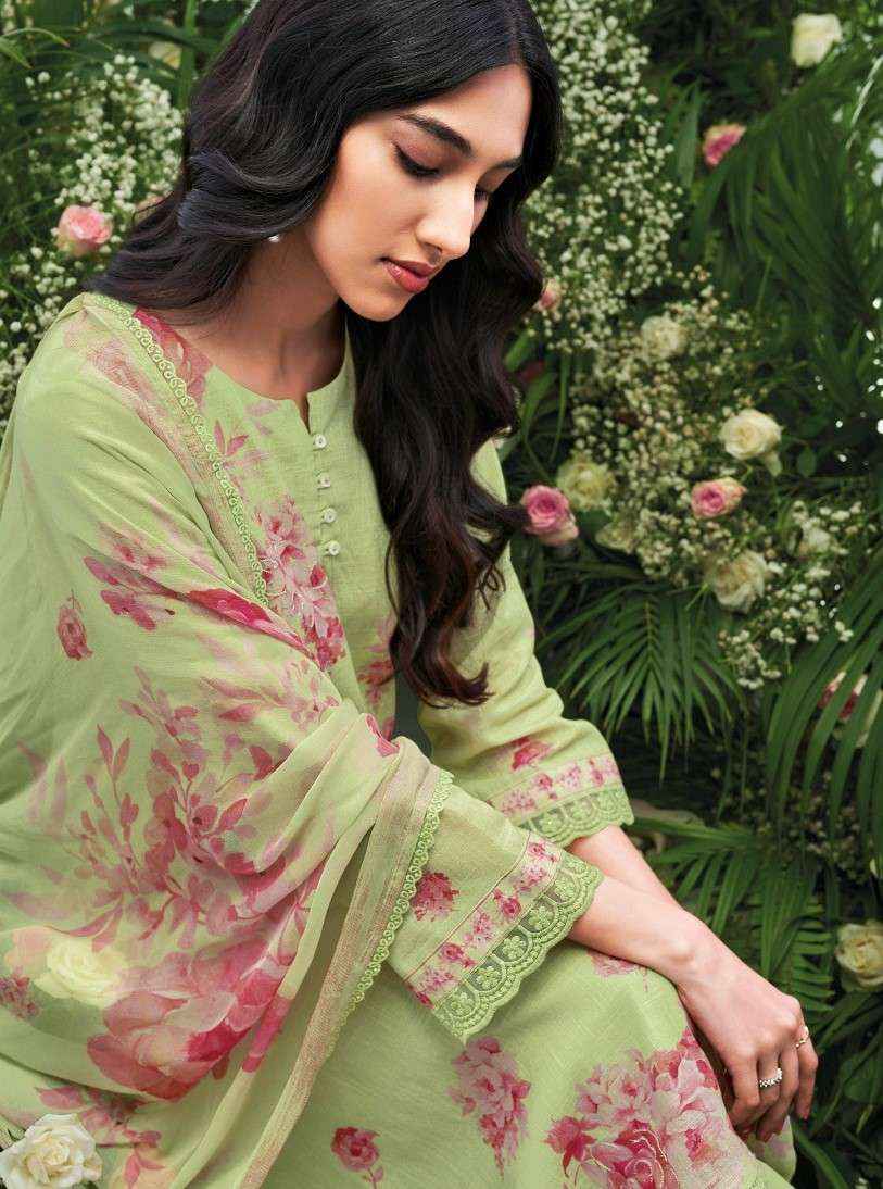 Ganga Fashion Saija Exclusive Fancy Cotton Linen Suit Catalog Wholesale ( 6 pcs catalog )