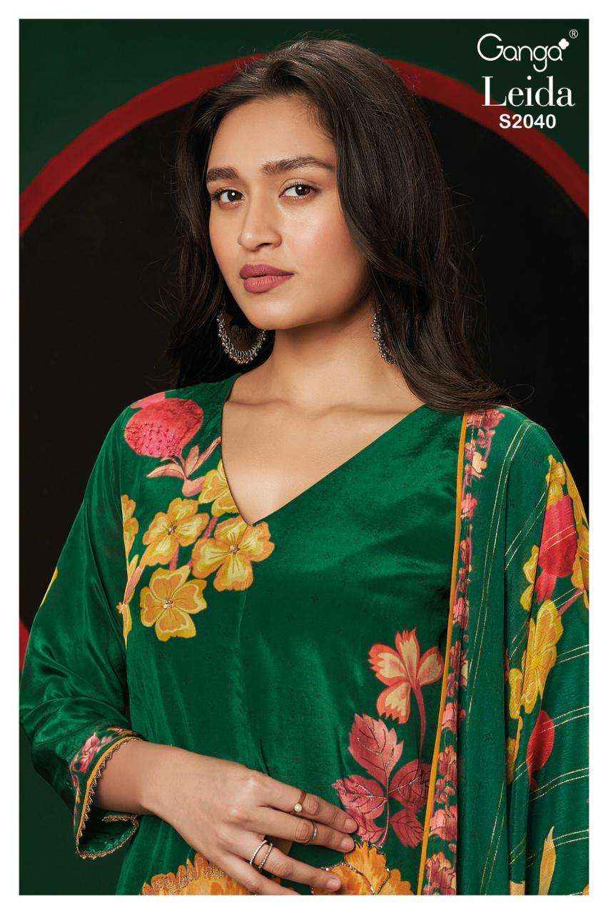 Ganga Leida 2040 Premium Designs Fancy Crape Suit ( 4 pcs catalog )