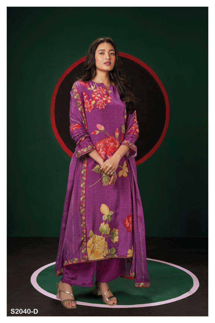 Ganga Leida 2040 Premium Designs Fancy Crape Suit ( 4 pcs catalog )