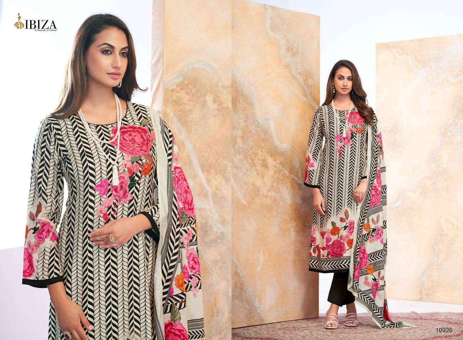 IBIZA INFINITY MUSLIN DIGITAL PRINT WITH HAND WORK SUIT ( 2 pcs catalog )