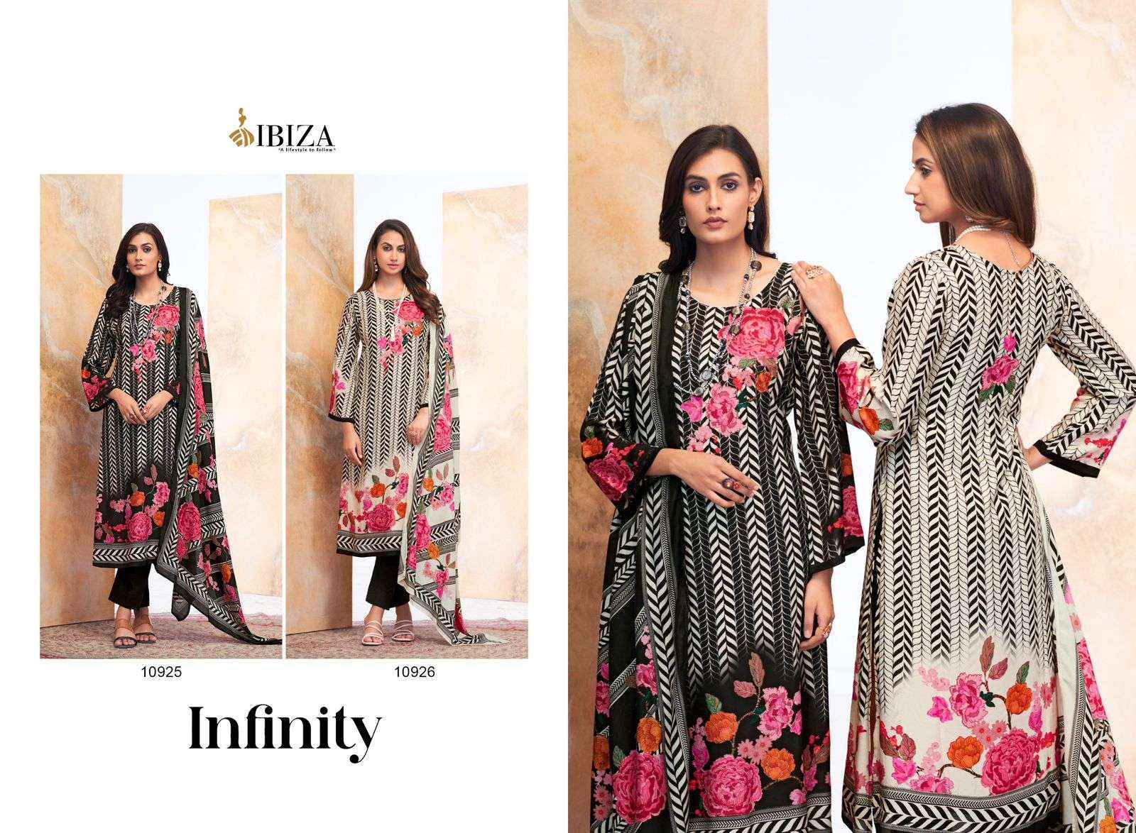 IBIZA INFINITY MUSLIN DIGITAL PRINT WITH HAND WORK SUIT ( 2 pcs catalog )