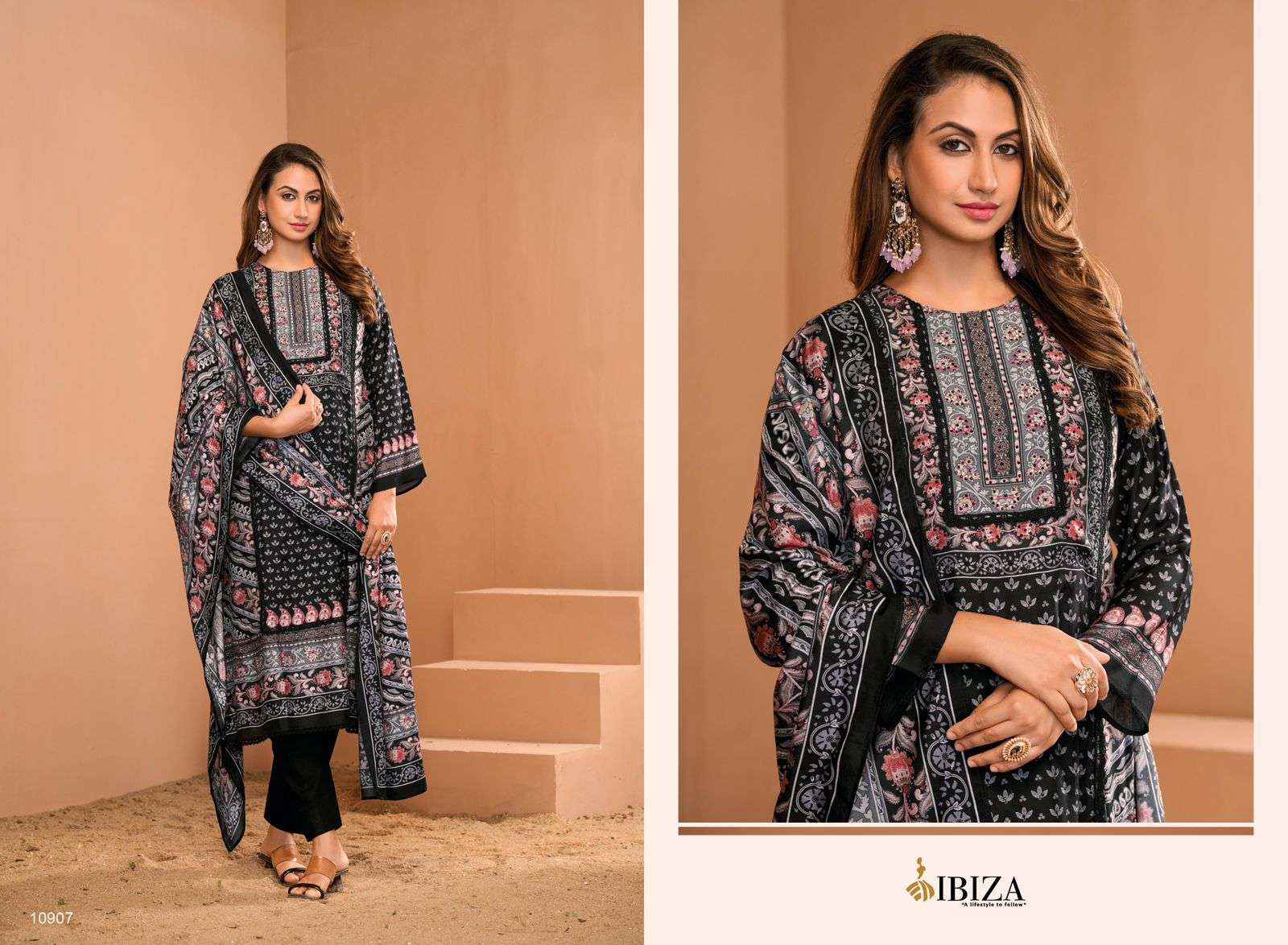 IBIZA ZOHRA MUSLIN FANCY HAND WORK DESIGNER SUIT