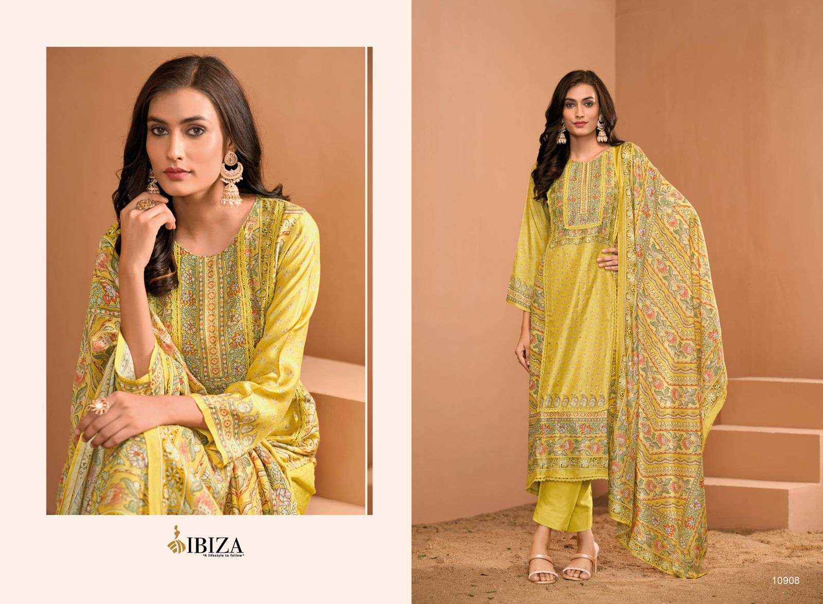 IBIZA ZOHRA MUSLIN FANCY HAND WORK DESIGNER SUIT