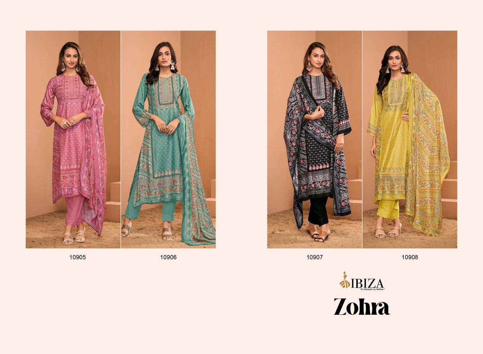 IBIZA ZOHRA MUSLIN FANCY HAND WORK DESIGNER SUIT