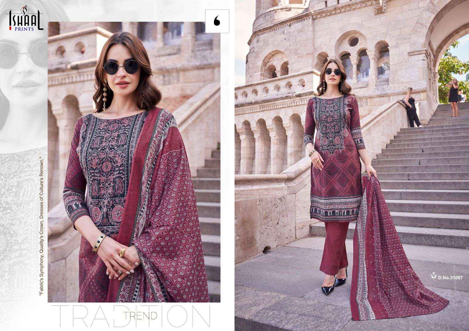 ISHAAL PRINTS GULMOHAR VOL 31 LAWN COTTON DRESS MATERIAL ( 10 PCS CATALOG )