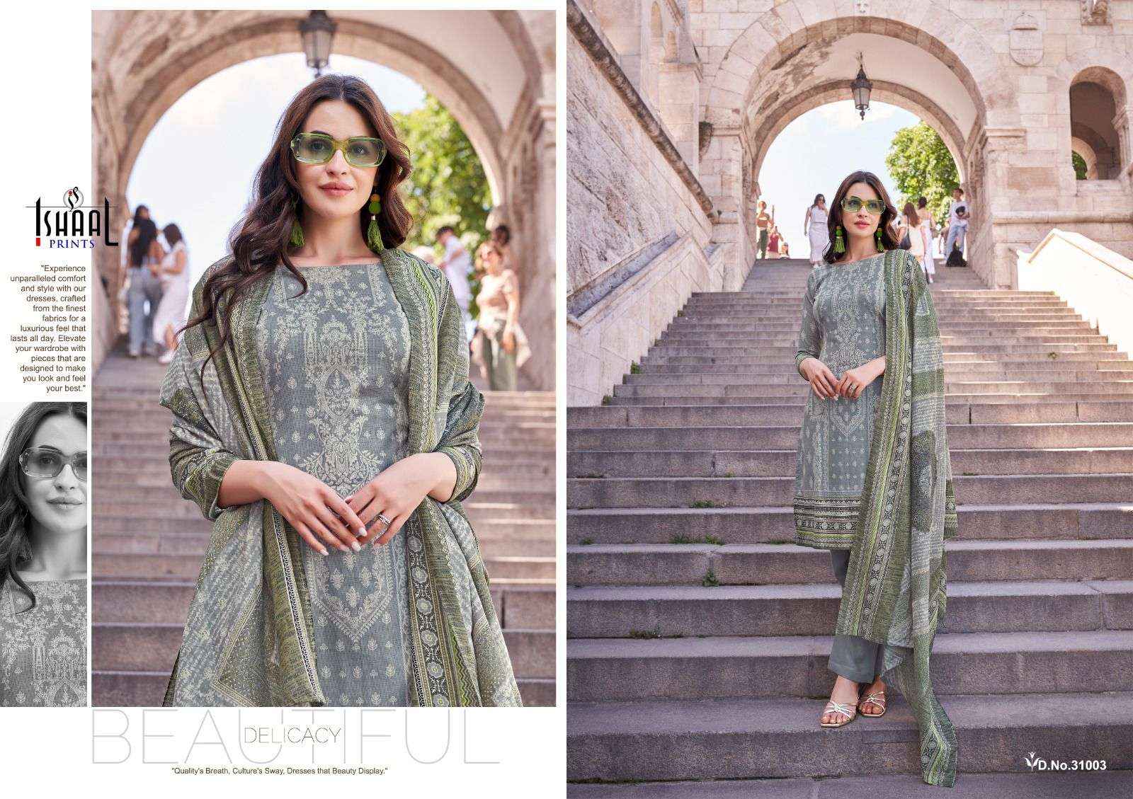 ISHAAL PRINTS GULMOHAR VOL 31 LAWN COTTON DRESS MATERIAL ( 10 PCS CATALOG )