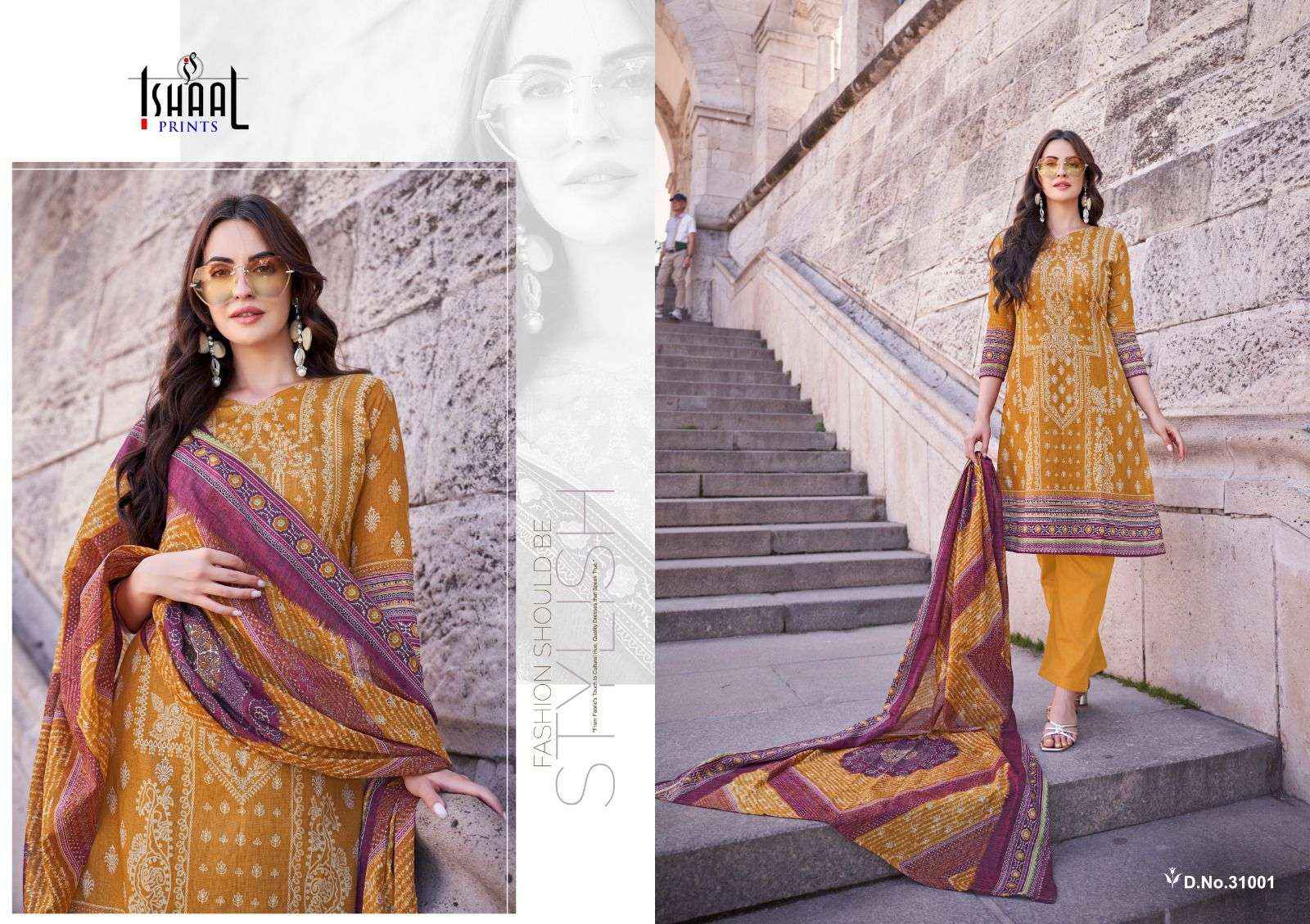 ISHAAL PRINTS GULMOHAR VOL 31 LAWN COTTON DRESS MATERIAL ( 10 PCS CATALOG )