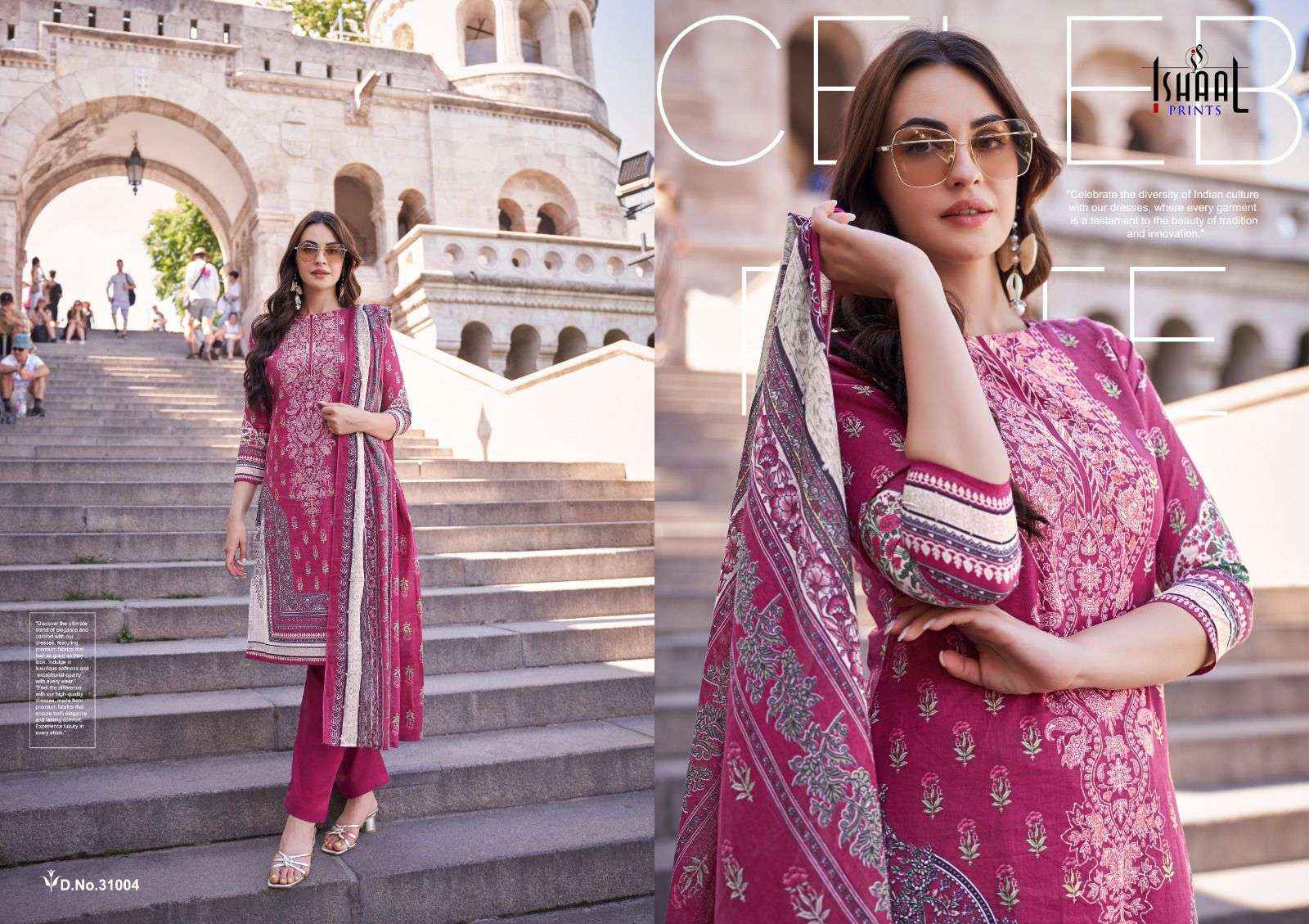 ISHAAL PRINTS GULMOHAR VOL 31 LAWN COTTON DRESS MATERIAL ( 10 PCS CATALOG )