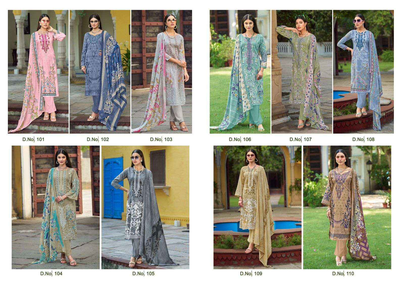 ISHAAL PRINTS MAIRA VOL 1 LAWN COTTON FANCY EMBROIDERY WORK SUIT ( 10 PCS CATALOG )