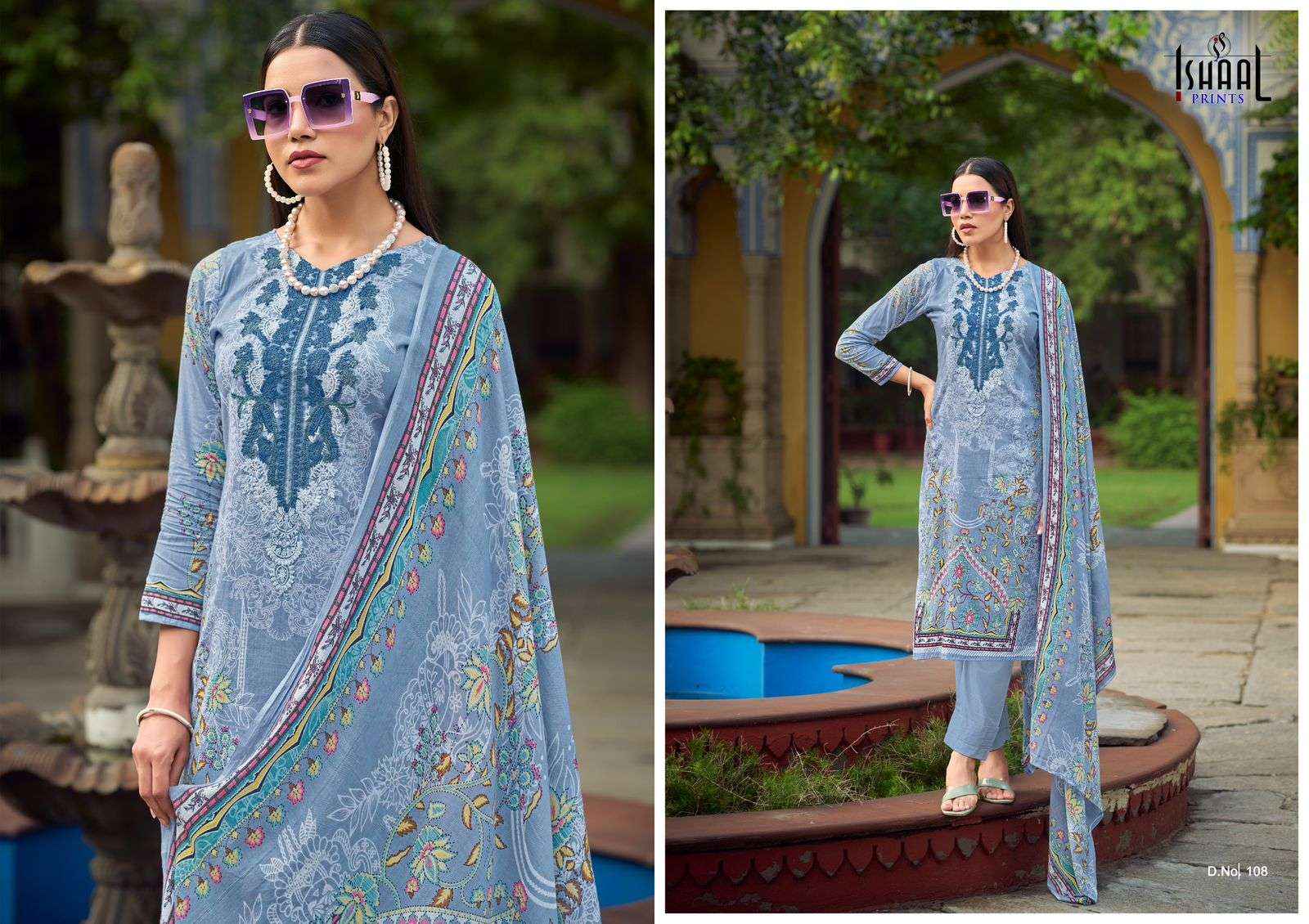 ISHAAL PRINTS MAIRA VOL 1 LAWN COTTON FANCY EMBROIDERY WORK SUIT ( 10 PCS CATALOG )