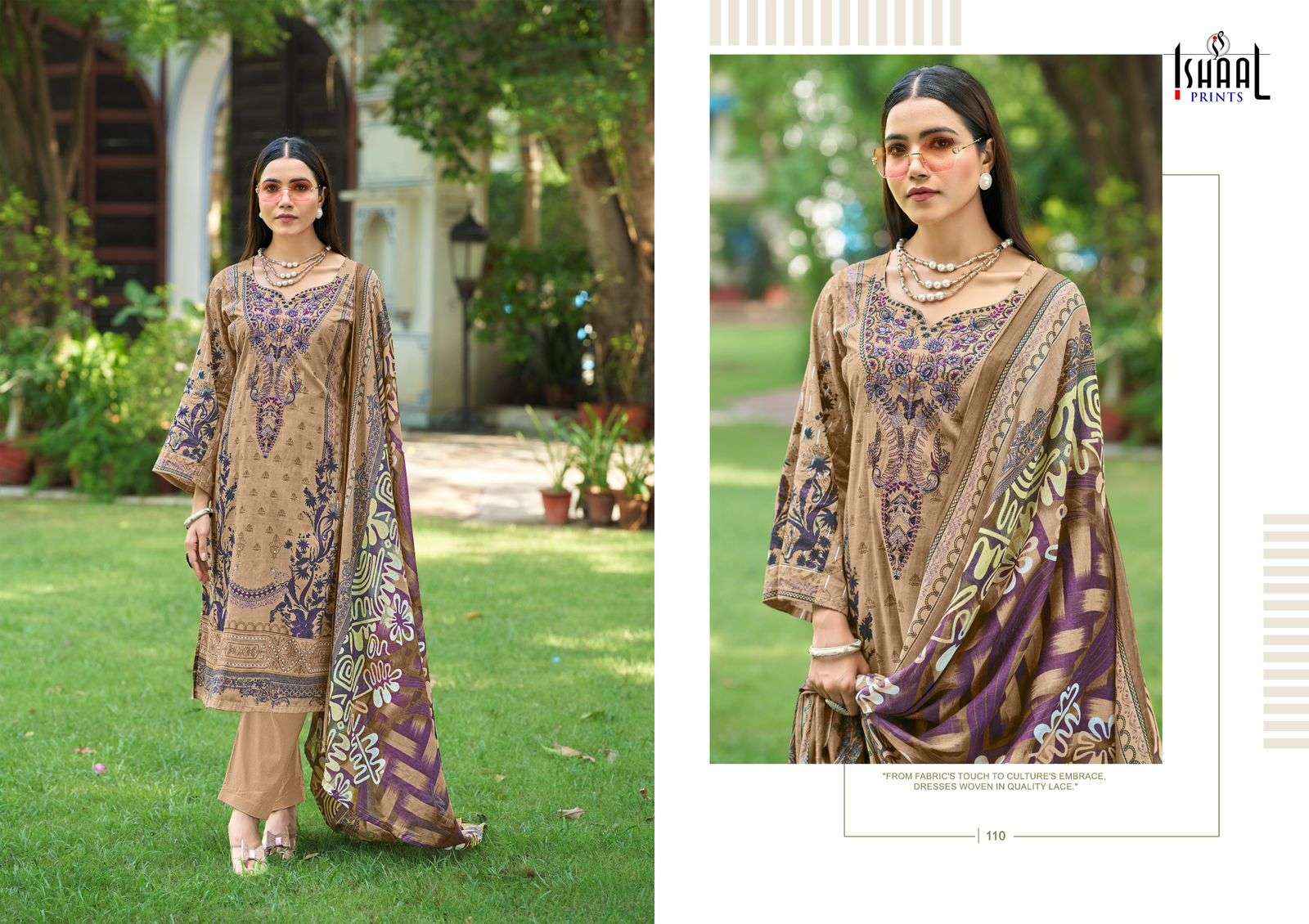 ISHAAL PRINTS MAIRA VOL 1 LAWN COTTON FANCY EMBROIDERY WORK SUIT ( 10 PCS CATALOG )