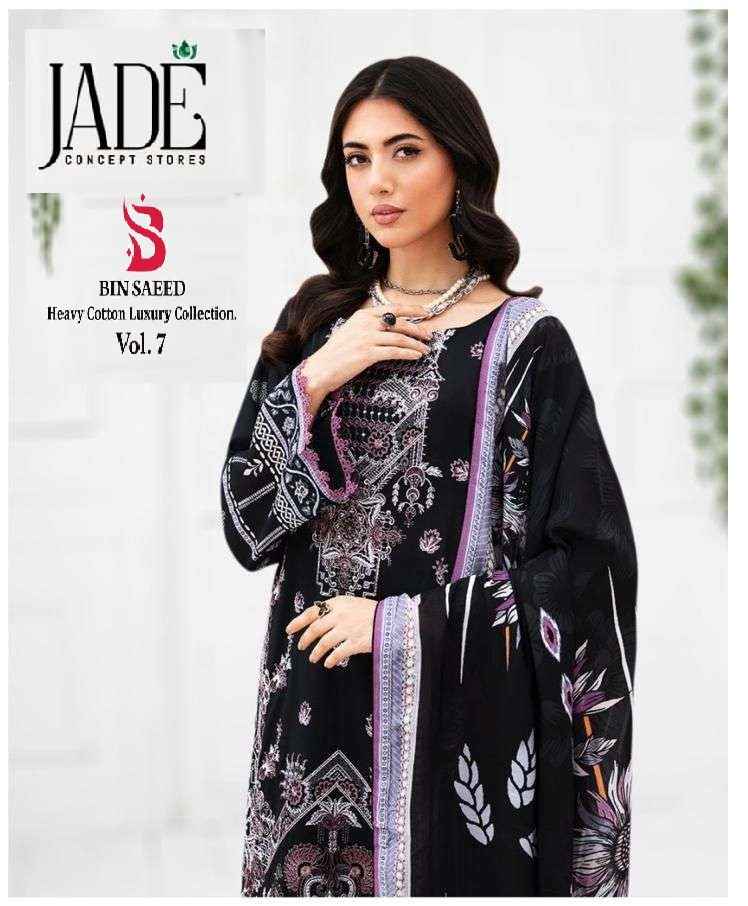 JADE BIN SAEED HEAVY COTTON LUXURY COLLECTION VOL 7 PAKISTANI SUIT ( 6 PCS CATALOG )