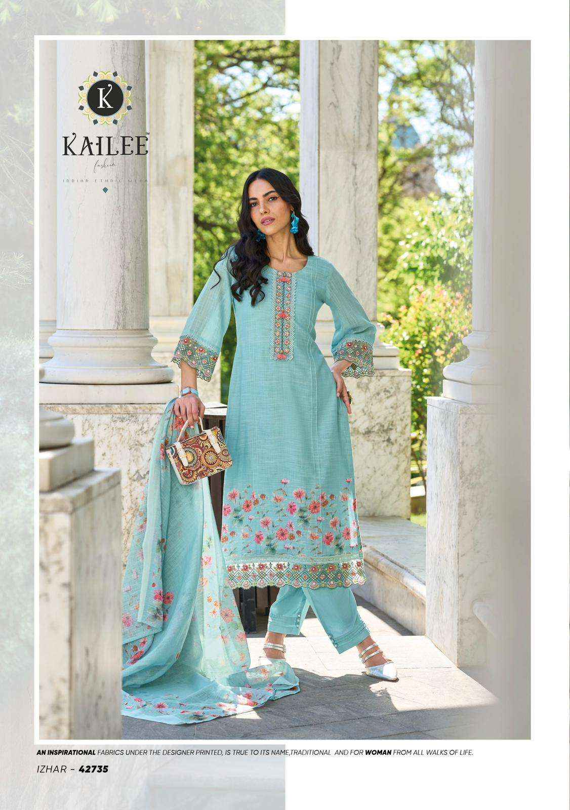 KAILEE FASHION IZHAAR VOL 3 LINEN DESIGNER KURTIS ( 6 PCS CATALOG )