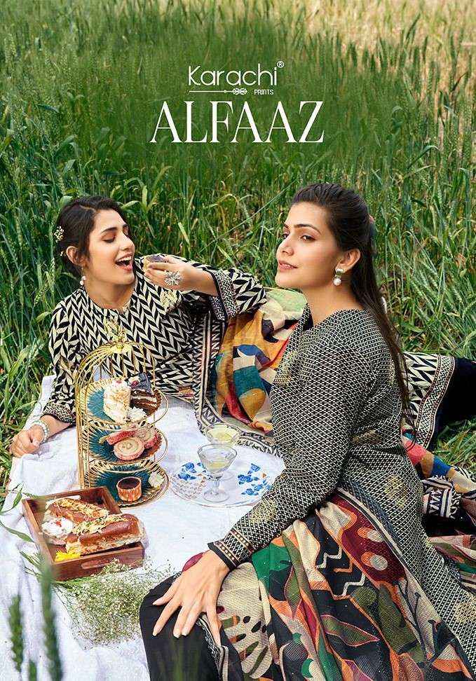 Karachi Prints Kesar Alfaaz Digital Pakistani Designer Suits ( 4 Pcs Catalog ) 