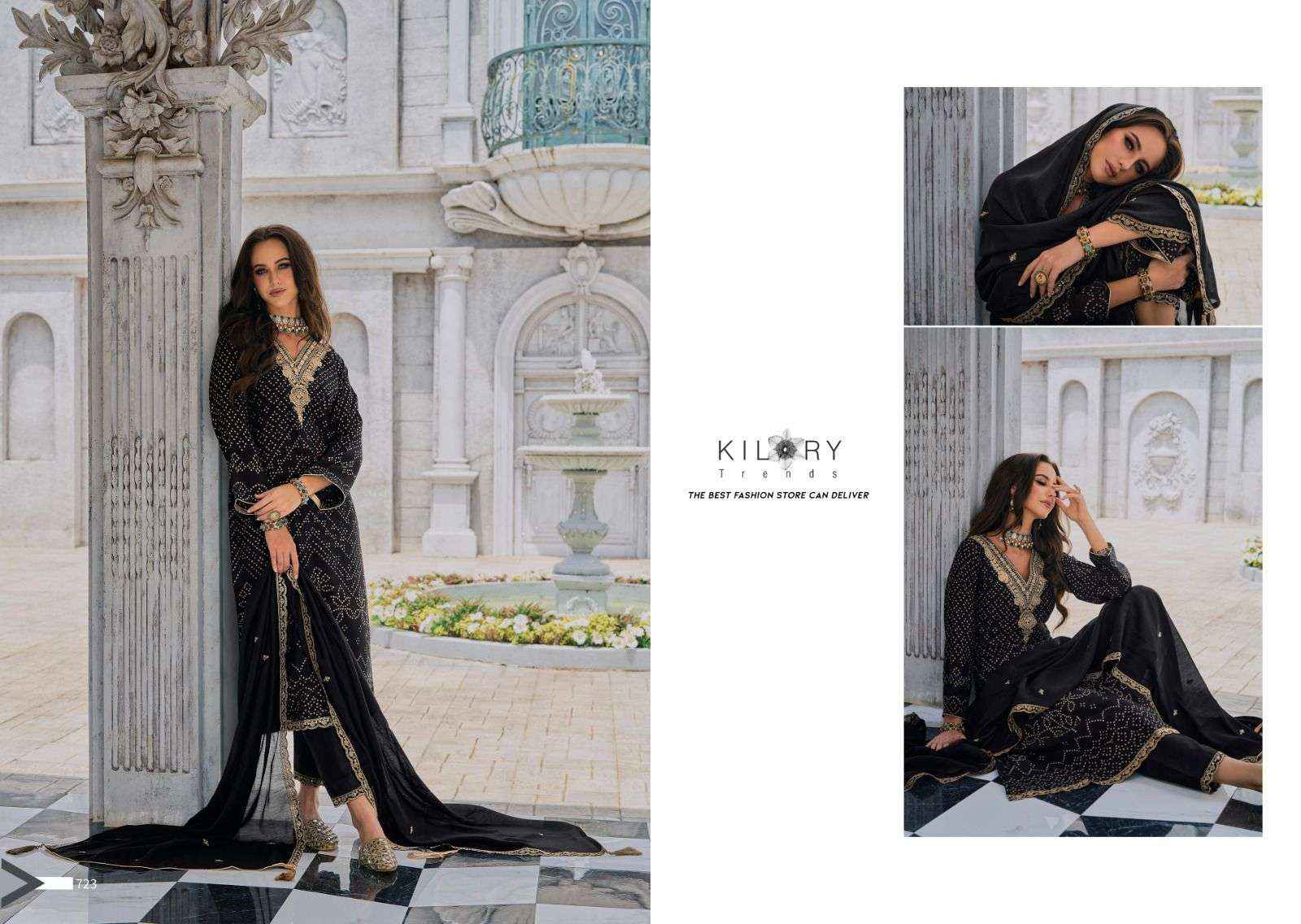 KILORY TRENDZ SILK OF BANDHEJ VOL 2 JAM SILK FANCY WORK SUIT ( 8 pcs catalog )