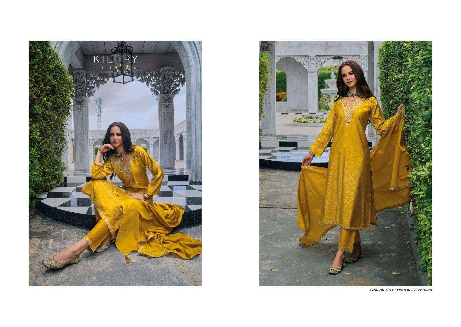KILORY TRENDZ SILK OF BANDHEJ VOL 2 JAM SILK FANCY WORK SUIT ( 8 pcs catalog )