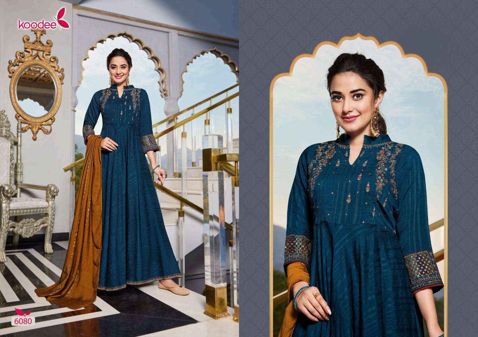 KOODEE FASHION SUNDRA VOL 3 VISCOSE DESIGNER GOWN WITH DUPATTA SET ( 6 PCS CATALOG )