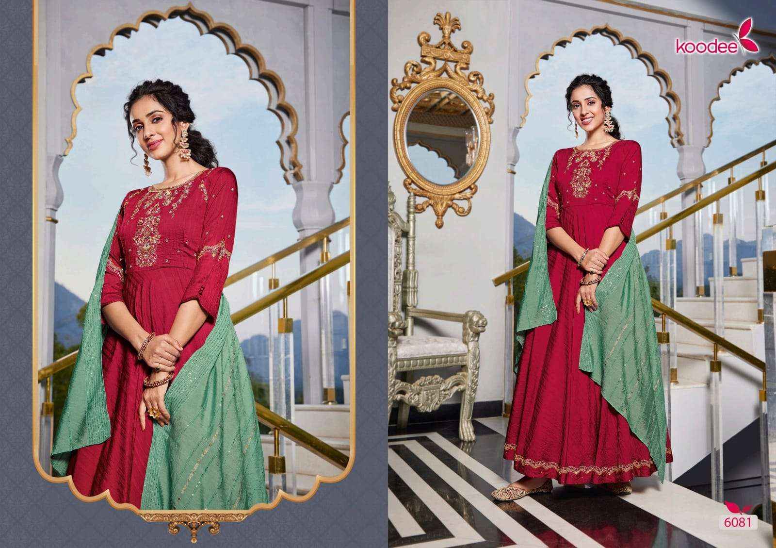 KOODEE FASHION SUNDRA VOL 3 VISCOSE DESIGNER GOWN WITH DUPATTA SET ( 6 PCS CATALOG )