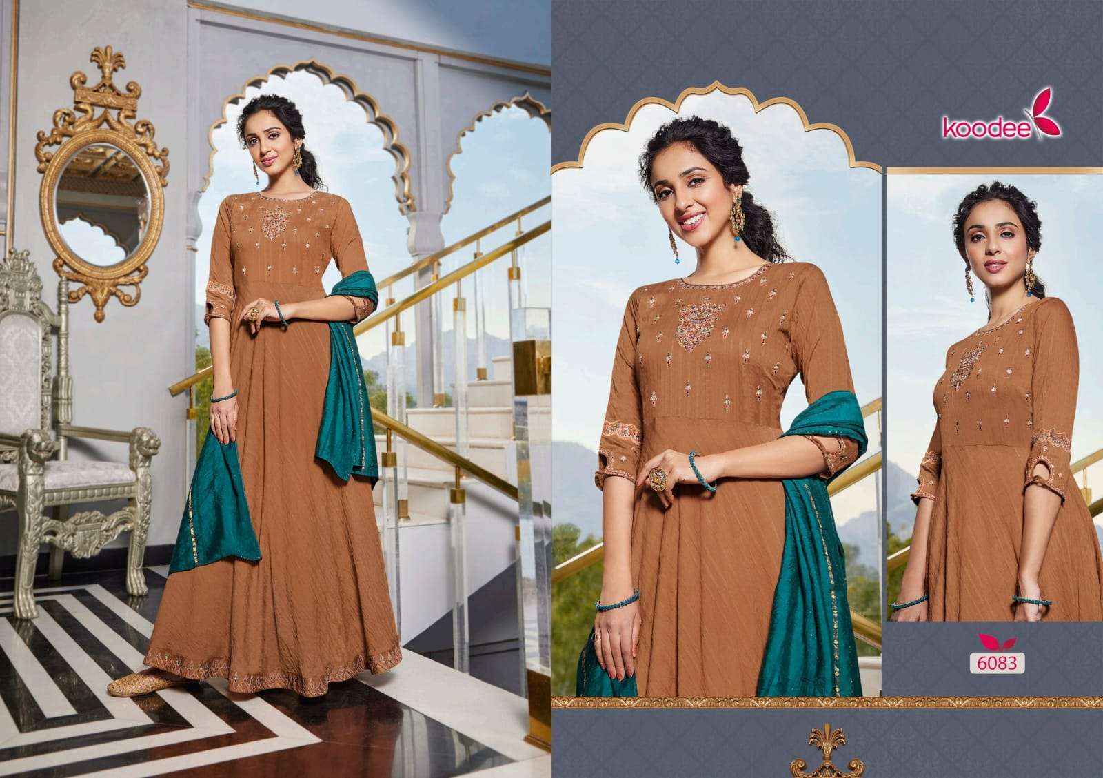 KOODEE FASHION SUNDRA VOL 3 VISCOSE DESIGNER GOWN WITH DUPATTA SET ( 6 PCS CATALOG )