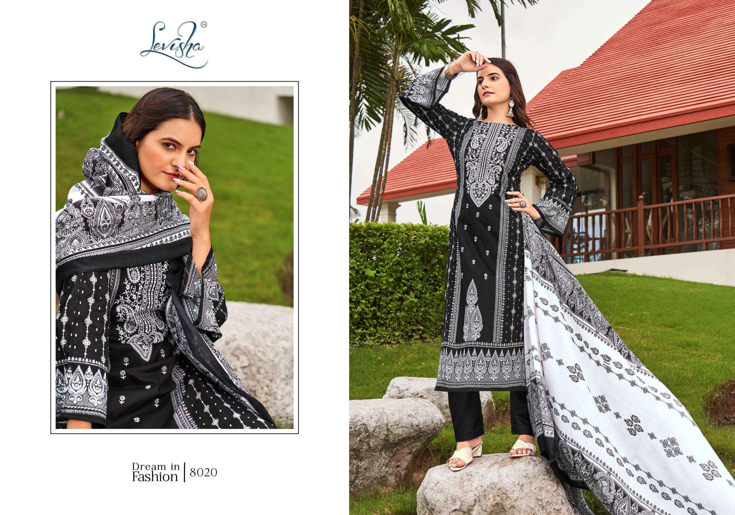 LEVISHA NAIRA NX VOL 8 COTTON DESIGNER DRESS MATERIAL ( 8 PCS CATALOG )