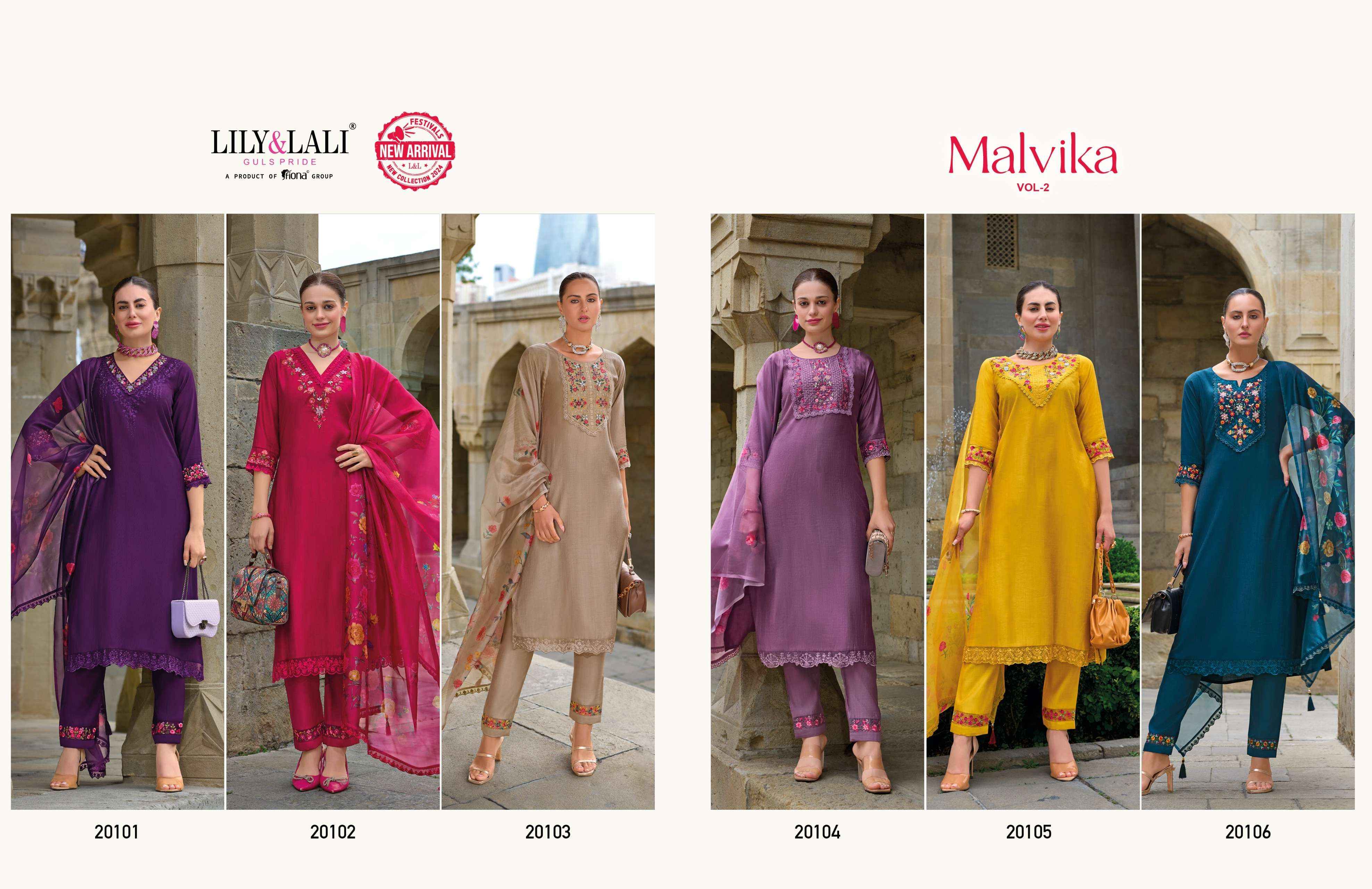 LILY AND LALI MALVIKA VOL 2 VISCOSE DESIGNER KURTI COMBO ( 6 PCS CATALOG )