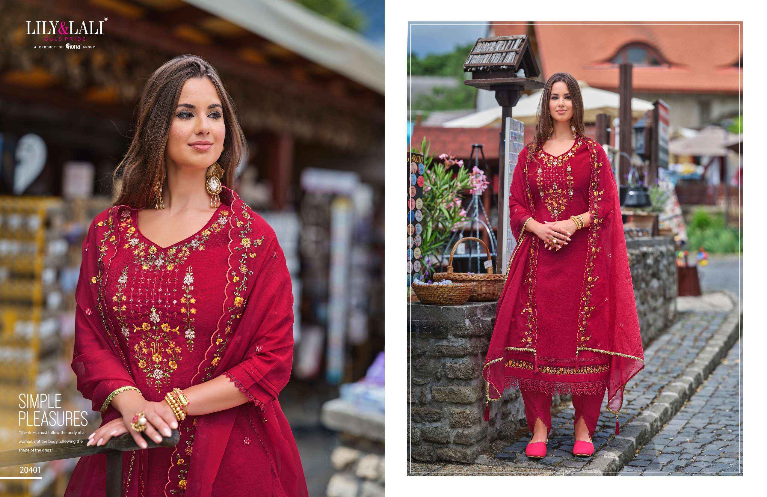 LILY AND LALI MIRAAN VOL 2 VISCOSE SILK BEAUTIFUL DESIGNER SUIT ( 6 PCS CATALOG )