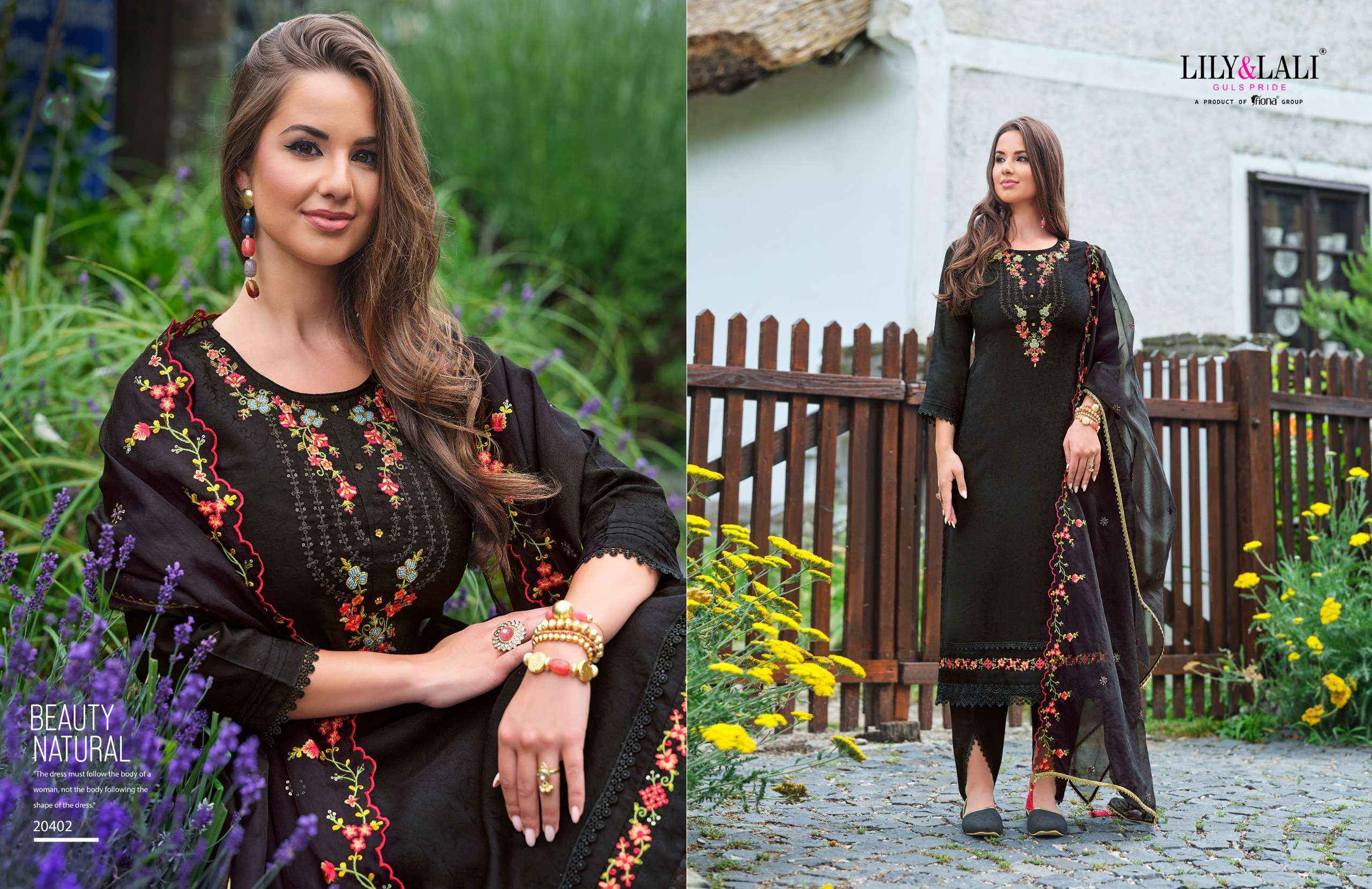 LILY AND LALI MIRAAN VOL 2 VISCOSE SILK BEAUTIFUL DESIGNER SUIT ( 6 PCS CATALOG )