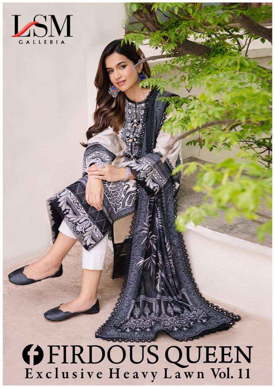 LSM GALLERIA FIRDOUS QUEEN LAWN VOL 11 READY MADE COLLECTION ( 6 pcs catalog )