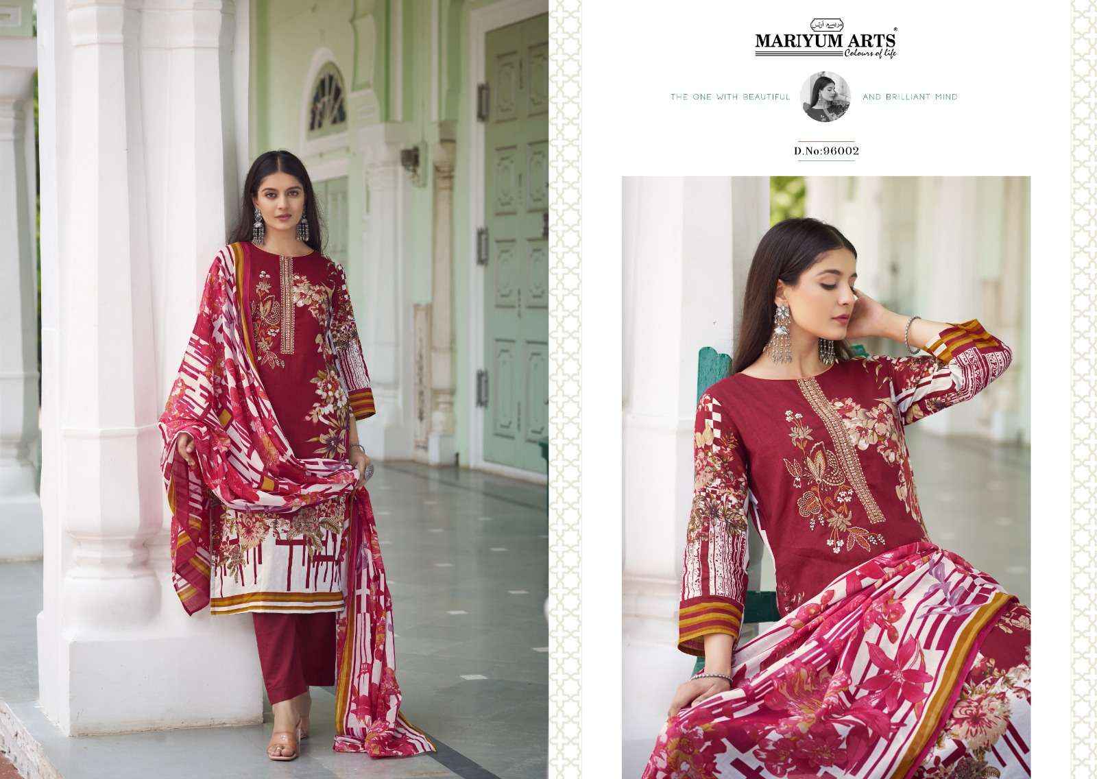 MARIYUM ARTS MAHFOOZHAH CAMBRIC COTTON DRESS MATERIAL ( 6 PCS CATALOG )