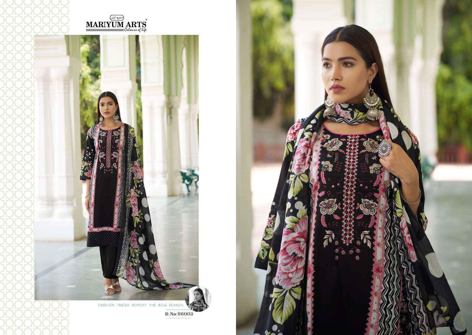 MARIYUM ARTS MAHFOOZHAH CAMBRIC COTTON DRESS MATERIAL ( 6 PCS CATALOG )