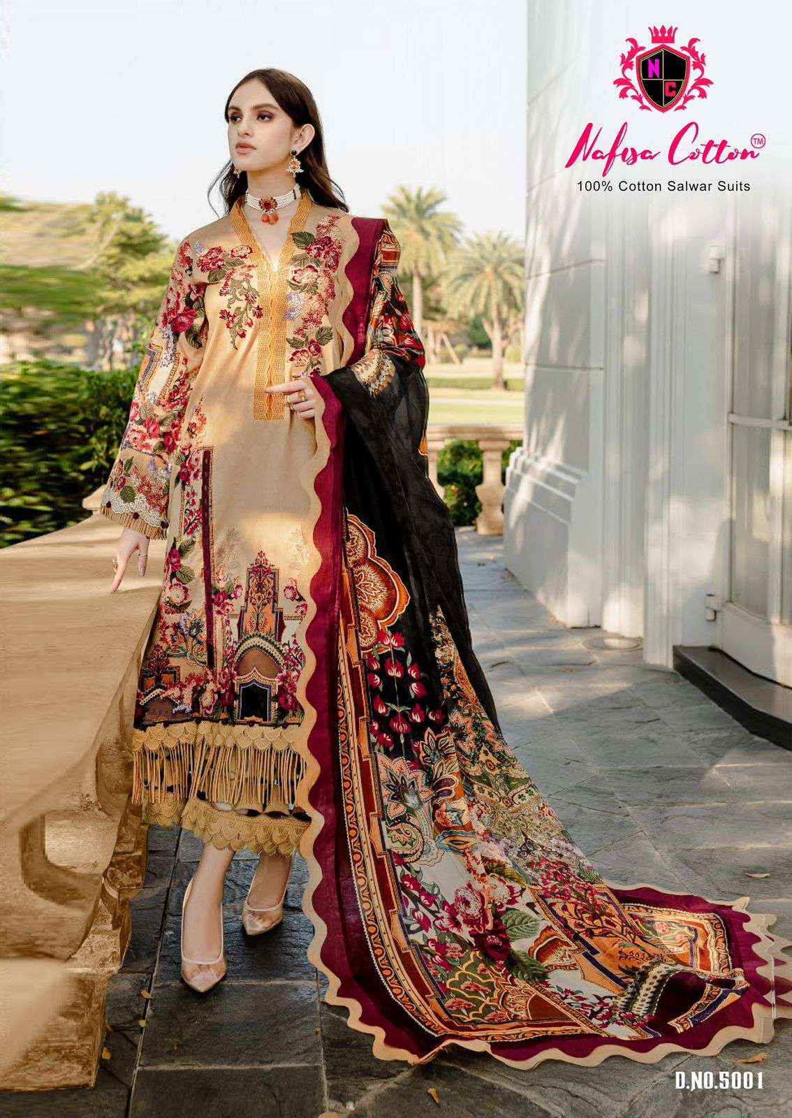 NAFISA COTTON MAHERA KARACHI SUITS VOL 5 COTTON DIGITAL PRINT SUIT ( 6 pcs catalog )