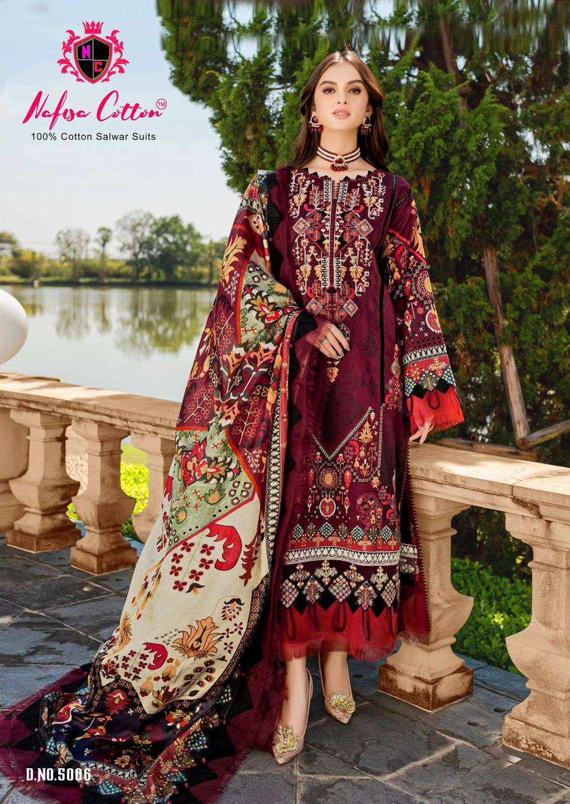 NAFISA COTTON MAHERA KARACHI SUITS VOL 5 COTTON DIGITAL PRINT SUIT ( 6 pcs catalog )