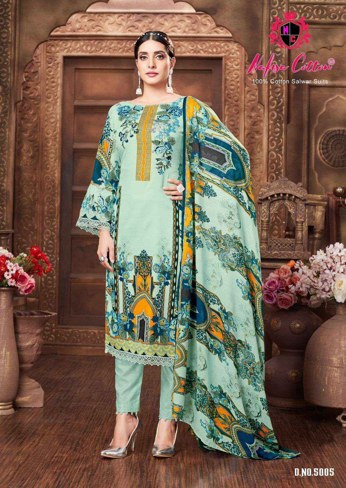 NAFISA COTTON MAHERA KARACHI SUITS VOL 5 COTTON DIGITAL PRINT SUIT ( 6 pcs catalog )