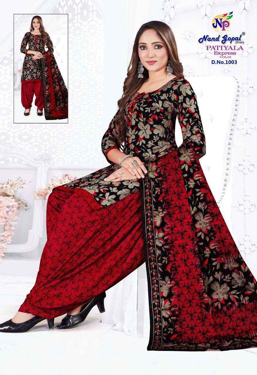 NAND GOPAL PATIYALA EXPRESS VOL 1 COTTON DRESS MATERIAL ( 12 PCS CATALOG )