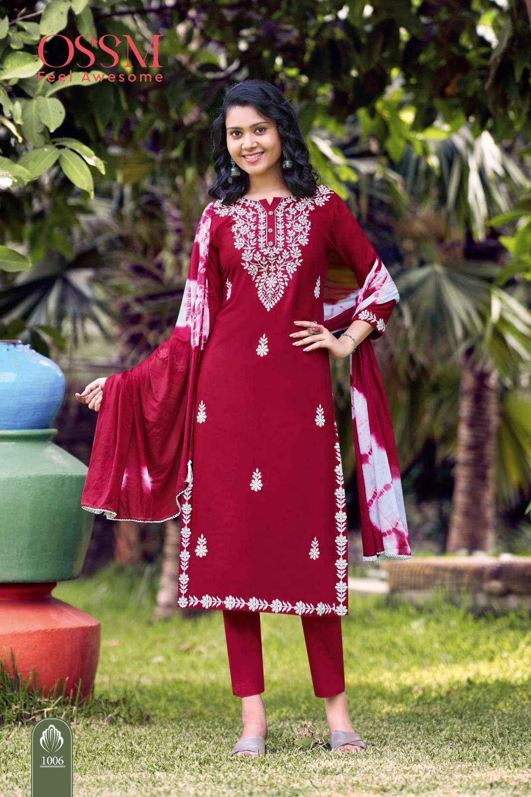 Ossm Lakhnavi Readymade Fancy Kurti Pant Dupatta Sets Catalog Dealer ( 6 pcs catalog )