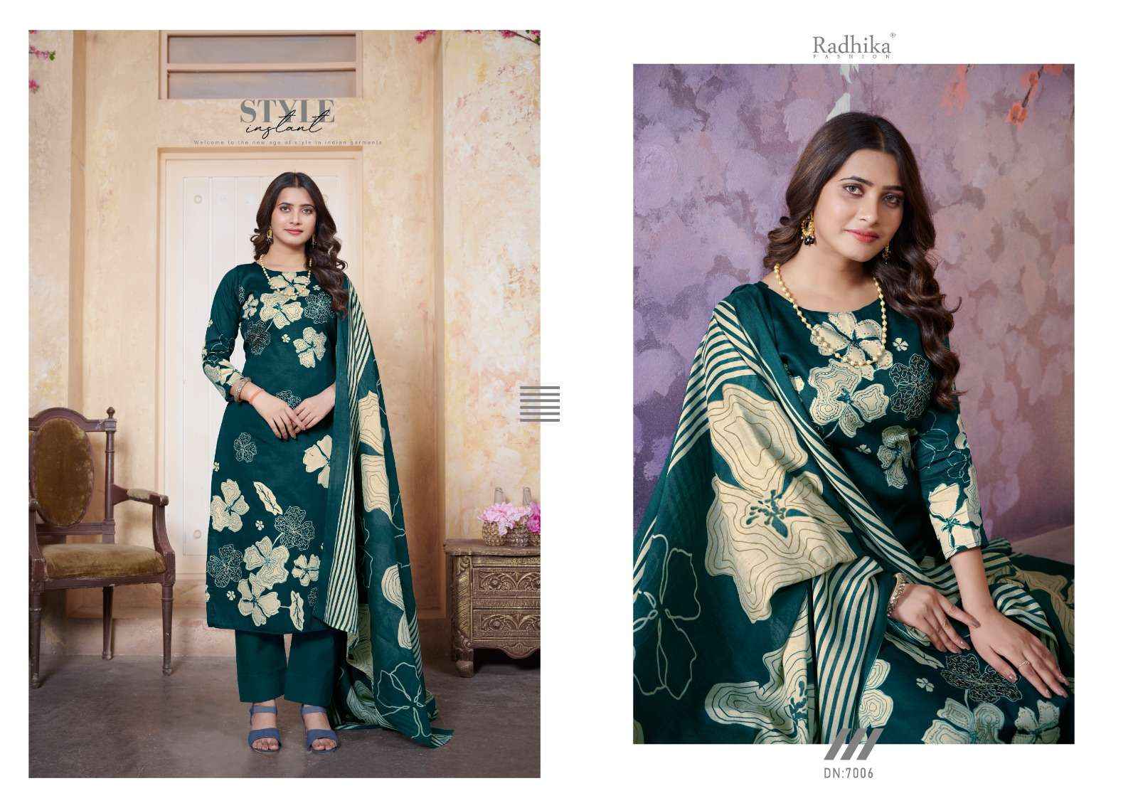 RADHIKA FASHION AZARA GULBAGH VOL 3 JAM COTTON DRESS MATERIAL ( 6 PCS CATALOG )