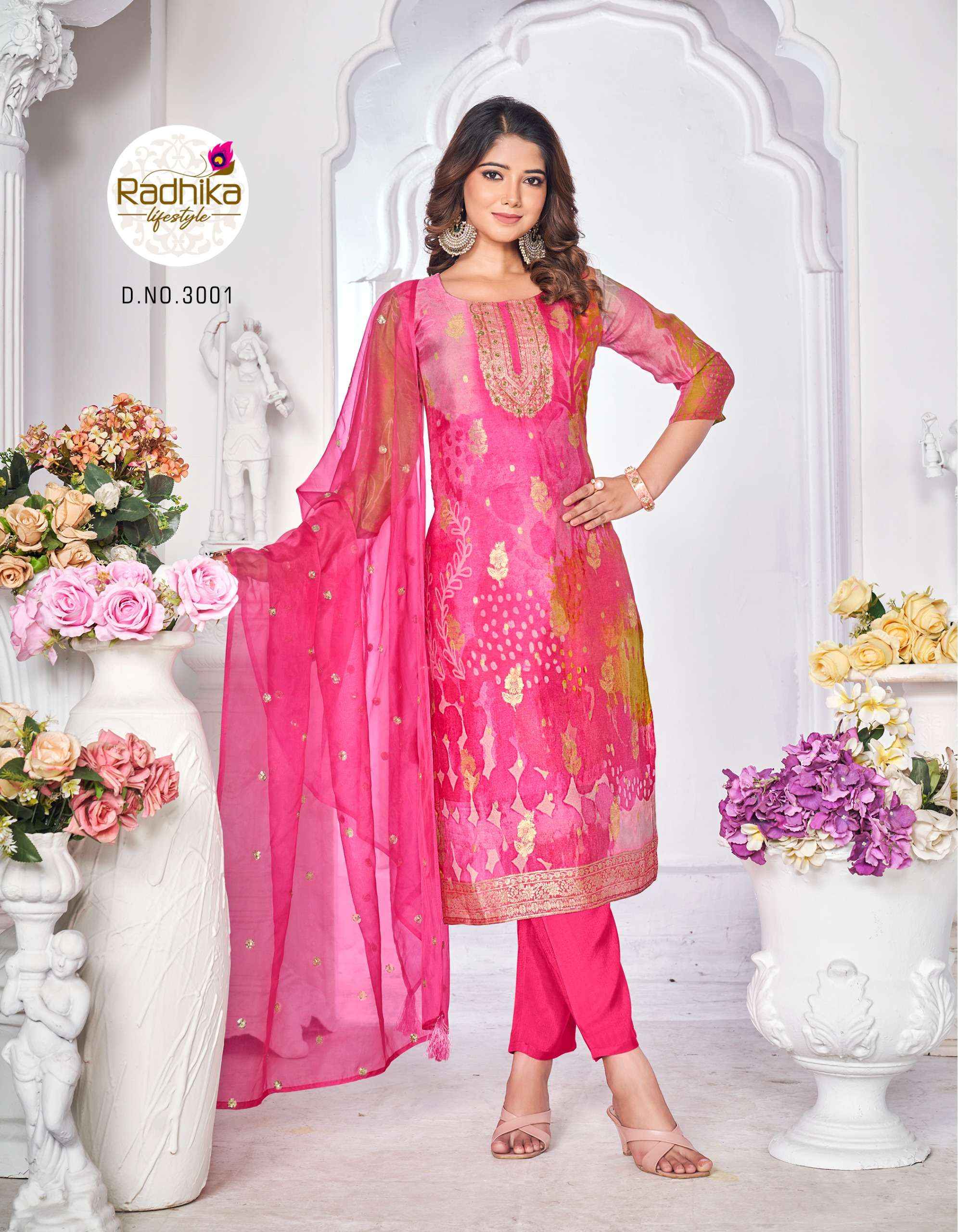 RADHIKA LIFE STYLE GÜLNAZ VOL 3 ORGANZA SILK DESIGNER SUIT ( 6 PCS CATALOG )