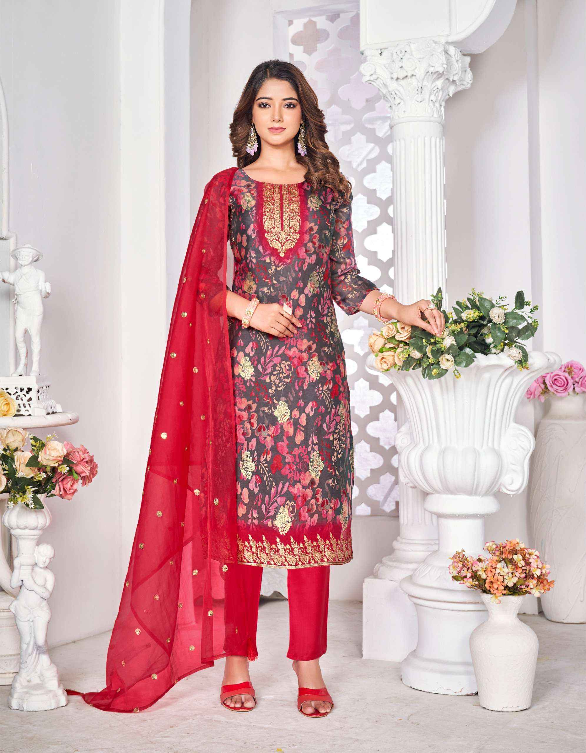 RADHIKA LIFE STYLE GÜLNAZ VOL 3 ORGANZA SILK DESIGNER SUIT ( 6 PCS CATALOG )