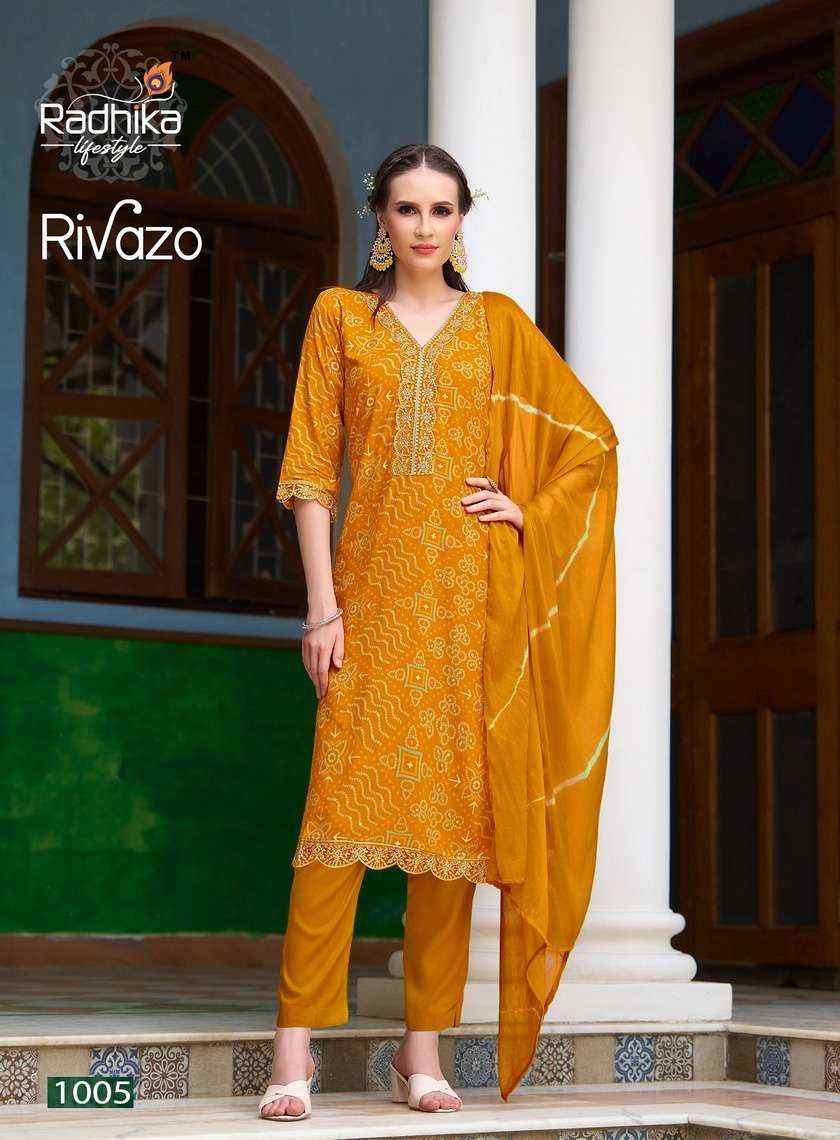 RADHIKA LIFESTYLE RIVAZO VOL 1 RAYON DESIGNER KURTI COMBO SET ( 6 PCS CATALOG )