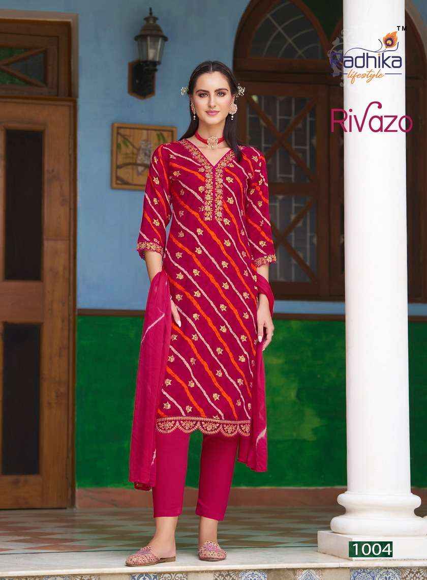 RADHIKA LIFESTYLE RIVAZO VOL 1 RAYON DESIGNER KURTI COMBO SET ( 6 PCS CATALOG )