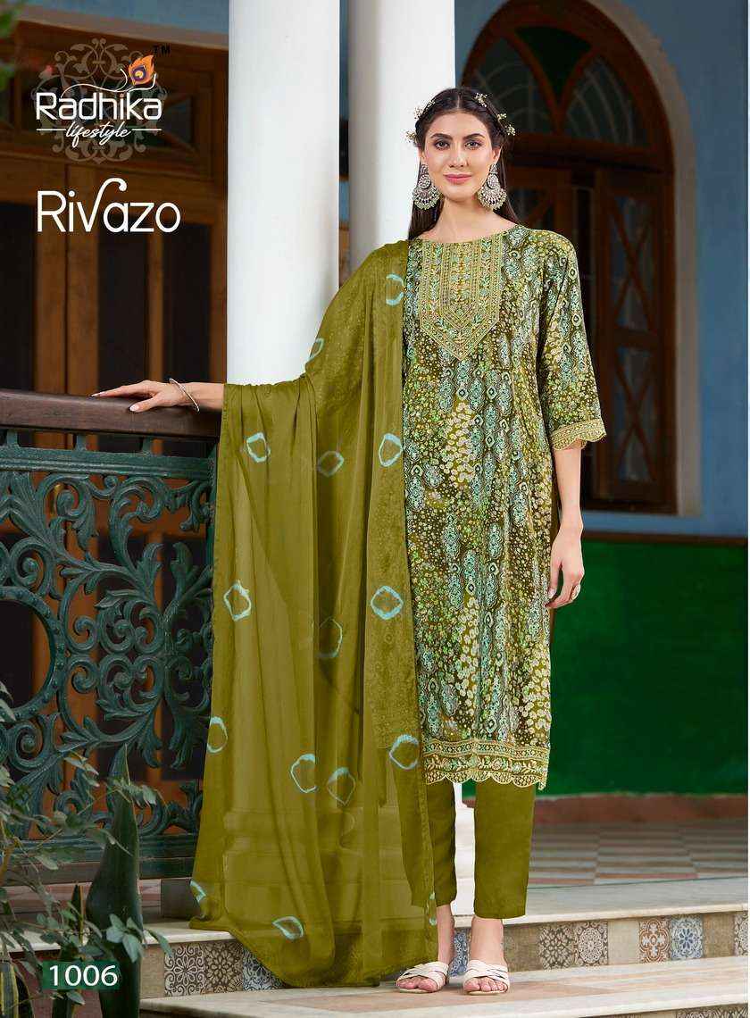 RADHIKA LIFESTYLE RIVAZO VOL 1 RAYON DESIGNER KURTI COMBO SET ( 6 PCS CATALOG )