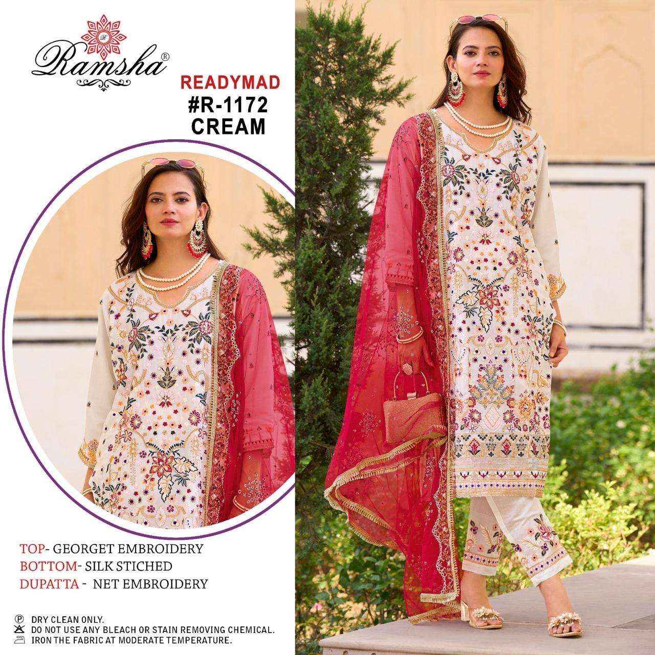 RAMSHA R 1172 GEORGETTE HEAVY EMBROIDERED SUIT ( 2 pcs catalog )