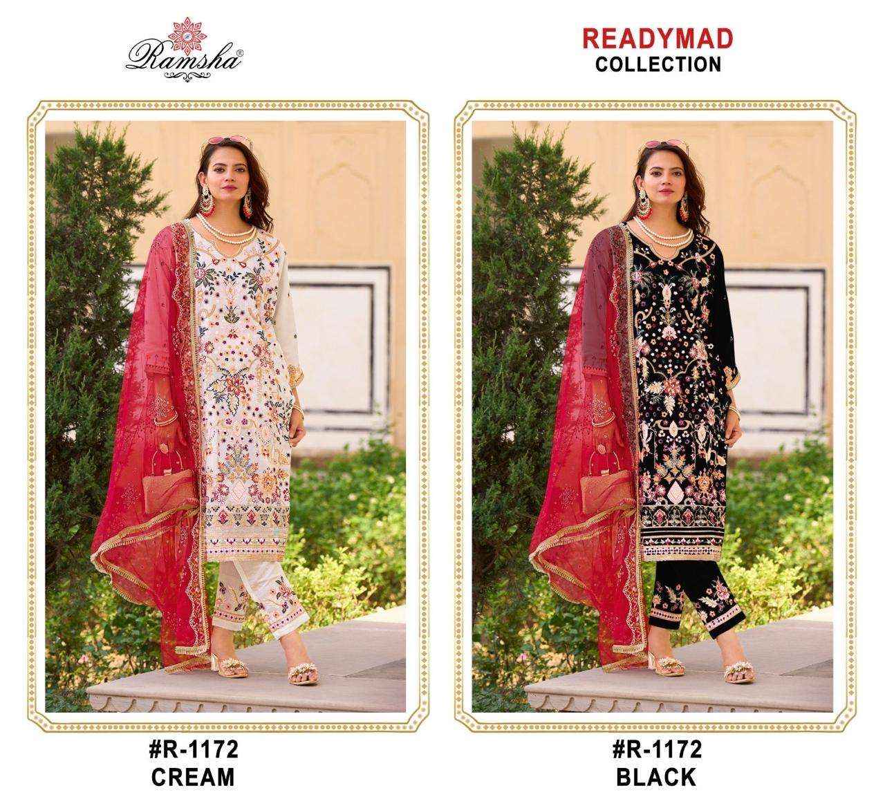RAMSHA R 1172 GEORGETTE HEAVY EMBROIDERED SUIT ( 2 pcs catalog )