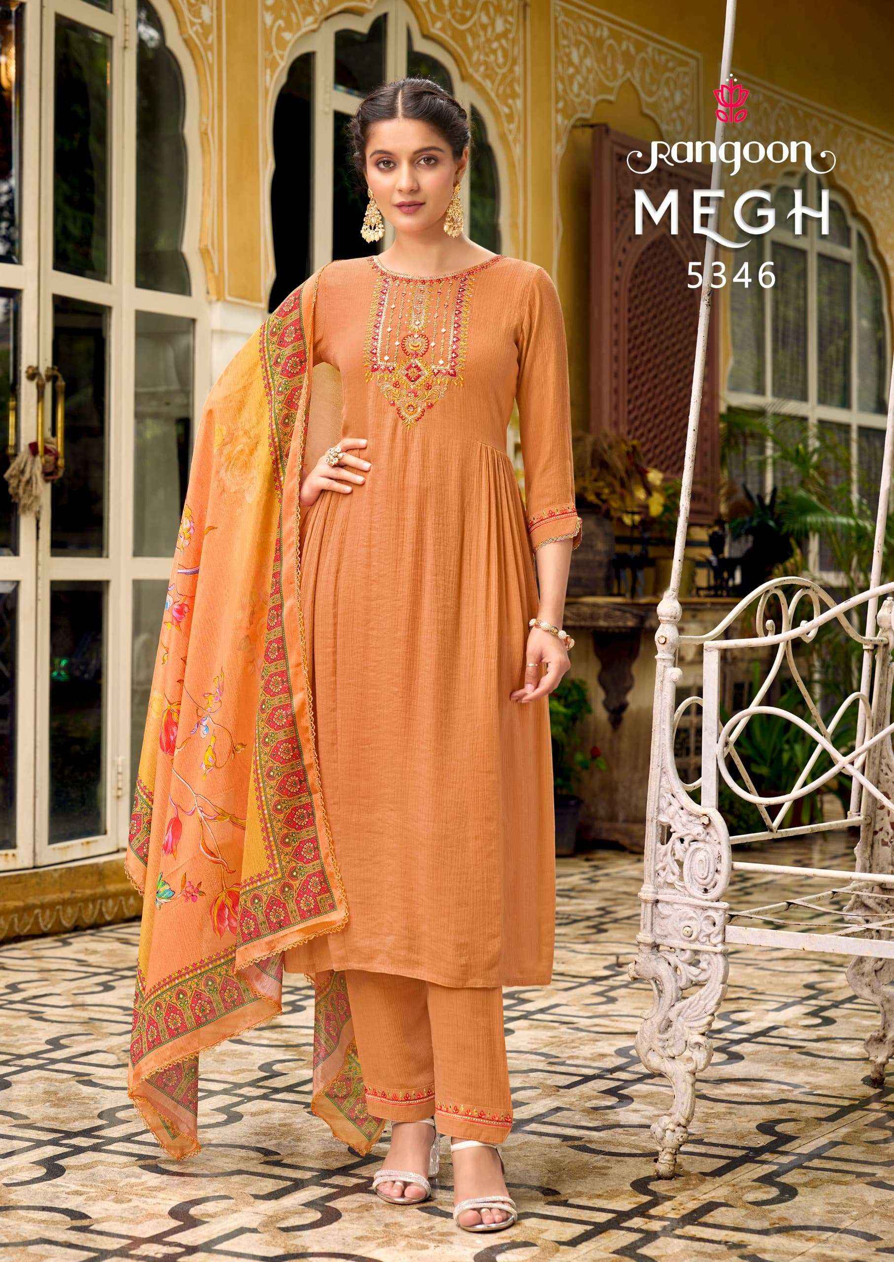 RANGOON MEGH VISCOSE DESIGNER READY MADE SUIT ( 6 PCS CATALOG )