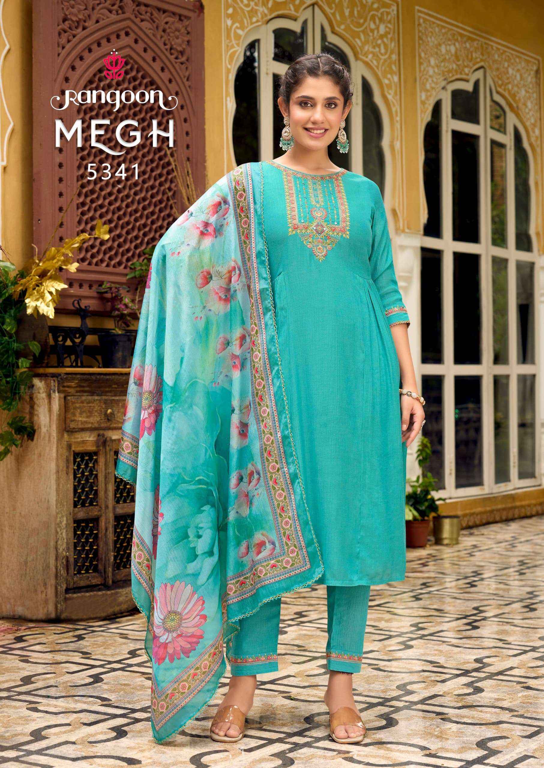 RANGOON MEGH VISCOSE DESIGNER READY MADE SUIT ( 6 PCS CATALOG )